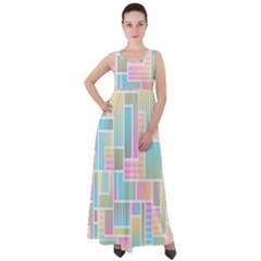 Color-blocks Empire Waist Velour Maxi Dress by nateshop