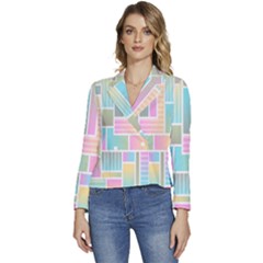 Color-blocks Women s Long Sleeve Revers Collar Cropped Jacket by nateshop