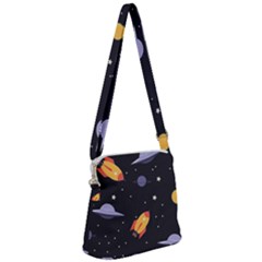 Cosmos Zipper Messenger Bag by nateshop