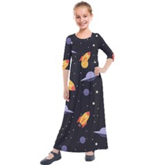 Cosmos Kids  Quarter Sleeve Maxi Dress