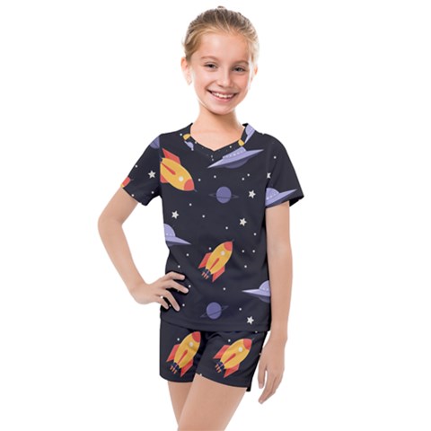 Cosmos Kids  Mesh Tee And Shorts Set by nateshop