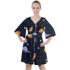 Cosmos Boho Button Up Dress by nateshop