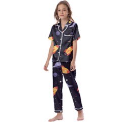 Cosmos Kids  Satin Short Sleeve Pajamas Set by nateshop