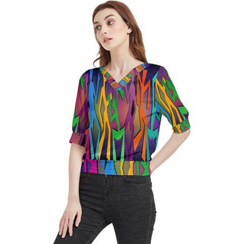 Dancing Quarter Sleeve Blouse by nateshop