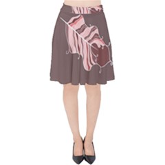 Feather Velvet High Waist Skirt by nateshop