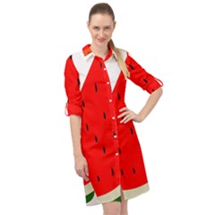 Fruit-01 Long Sleeve Mini Shirt Dress by nateshop