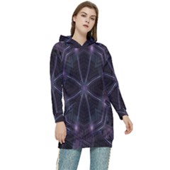Geometric-art-001 Women s Long Oversized Pullover Hoodie