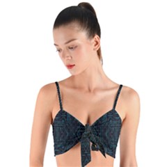 Geometric-art-003 Woven Tie Front Bralet