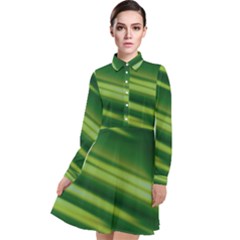 Green-01 Long Sleeve Chiffon Shirt Dress