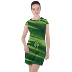 Green-01 Drawstring Hooded Dress