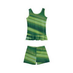 Green-01 Kids  Boyleg Swimsuit