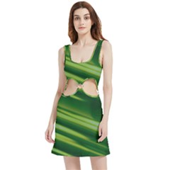 Green-01 Velour Cutout Dress by nateshop
