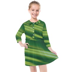 Green-01 Kids  Quarter Sleeve Shirt Dress