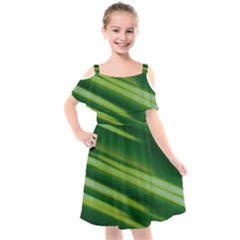 Green-01 Kids  Cut Out Shoulders Chiffon Dress