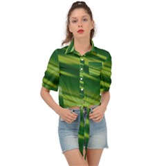 Green-01 Tie Front Shirt 