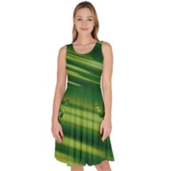 Green-01 Knee Length Skater Dress With Pockets