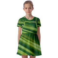 Green-01 Kids  Short Sleeve Pinafore Style Dress