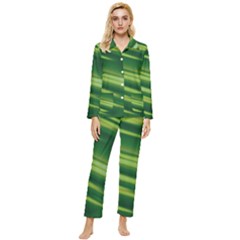 Green-01 Womens  Long Sleeve Velvet Pocket Pajamas Set