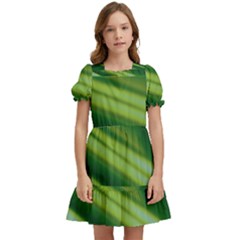 Green-01 Kids  Puff Sleeved Dress