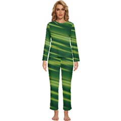 Green-01 Womens  Long Sleeve Lightweight Pajamas Set