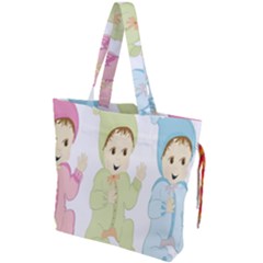 Happy Drawstring Tote Bag by nateshop