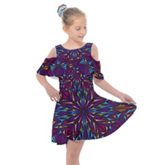 Kaleidoscope Kids  Shoulder Cutout Chiffon Dress by nateshop