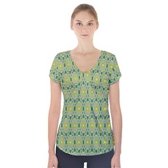 Leaf - 02 Short Sleeve Front Detail Top by nateshop