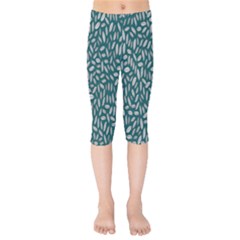 Leaves-012 Kids  Capri Leggings  by nateshop