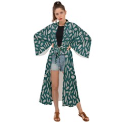 Leaves-012 Maxi Kimono by nateshop