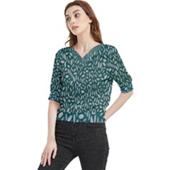 Leaves-012 Quarter Sleeve Blouse