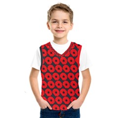 Charcoal And Red Peony Flower Pattern Kids  Basketball Tank Top