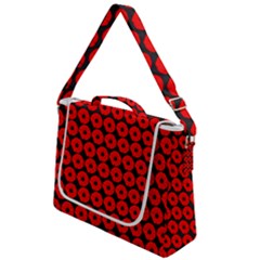 Charcoal And Red Peony Flower Pattern Box Up Messenger Bag