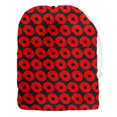 Charcoal And Red Peony Flower Pattern Drawstring Pouch (3xl) by GardenOfOphir
