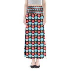 Colorful Floral Pattern Full Length Maxi Skirt by GardenOfOphir