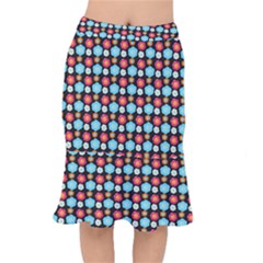 Colorful Floral Pattern Short Mermaid Skirt by GardenOfOphir