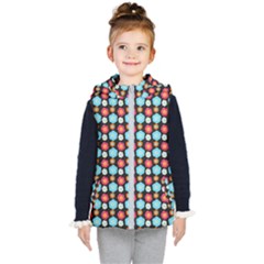 Colorful Floral Pattern Kids  Hooded Puffer Vest by GardenOfOphir