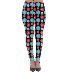 Colorful Floral Pattern Lightweight Velour Leggings by GardenOfOphir