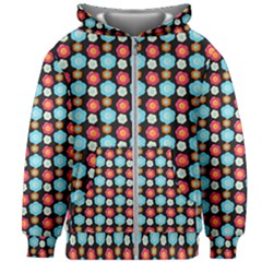 Colorful Floral Pattern Kids  Zipper Hoodie Without Drawstring by GardenOfOphir