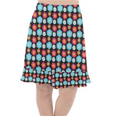 Colorful Floral Pattern Fishtail Chiffon Skirt by GardenOfOphir