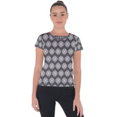 Abstract Knot Geometric Tile Pattern Short Sleeve Sports Top 