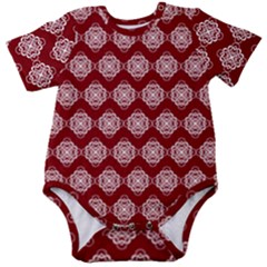 Abstract Knot Geometric Tile Pattern Baby Short Sleeve Bodysuit by GardenOfOphir