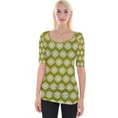 Abstract Knot Geometric Tile Pattern Wide Neckline Tee