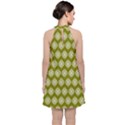 Abstract Knot Geometric Tile Pattern Velvet Halter Neckline Dress  View2