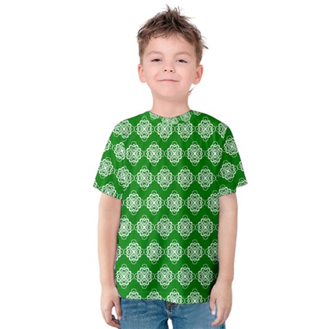 Abstract Knot Geometric Tile Pattern Kids  Cotton Tee by GardenOfOphir