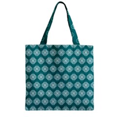 Abstract Knot Geometric Tile Pattern Zipper Grocery Tote Bag by GardenOfOphir