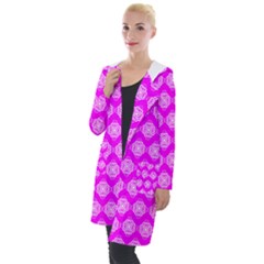 Abstract Knot Geometric Tile Pattern Hooded Pocket Cardigan by GardenOfOphir