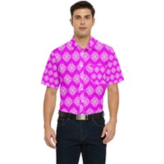 Abstract Knot Geometric Tile Pattern Men s Short Sleeve Pocket Shirt  by GardenOfOphir