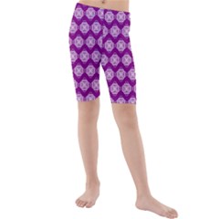 Abstract Knot Geometric Tile Pattern Kids  Mid Length Swim Shorts