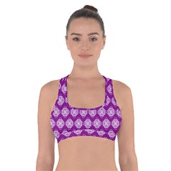 Abstract Knot Geometric Tile Pattern Cross Back Sports Bra by GardenOfOphir