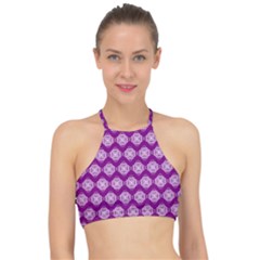 Abstract Knot Geometric Tile Pattern Racer Front Bikini Top by GardenOfOphir